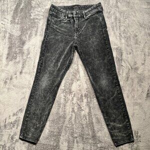 Lucky Brand Ava Skinny Gray Crushed Velvet-Style Pant Women Sz 10/30 act.28.5x27